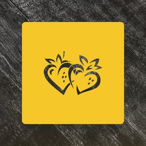 Трафарет любовь №38 Сердца-клубника